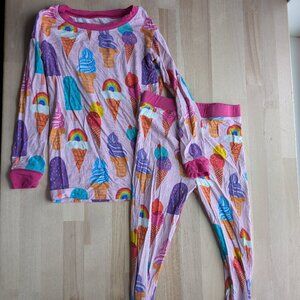 Little Sleepies Pajamas 2 Piece Long Sleeve Set - 4T Pink Rainbow Sprinkles